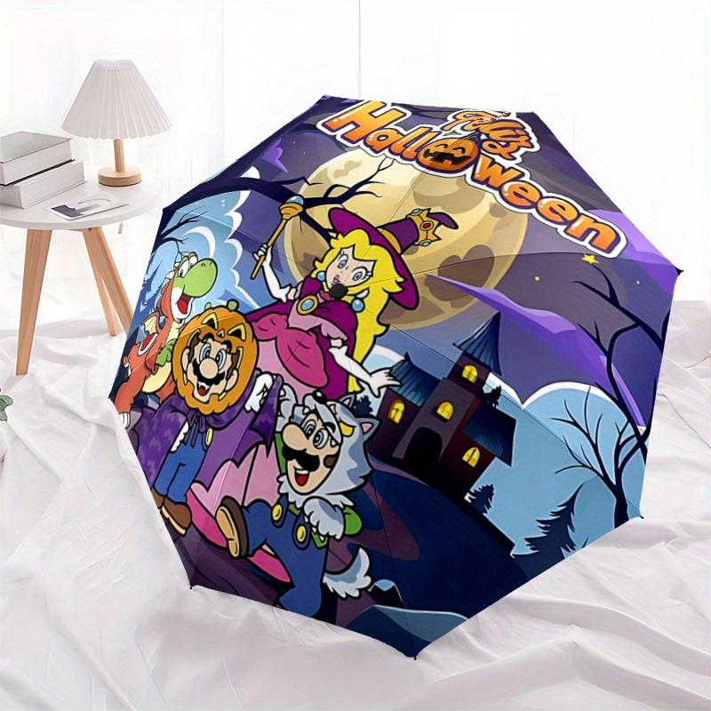 

1pc Mario Halloween Pattern Umbrella, Fashionable, Personalized, High-Value Folding Umbrella, a Must-Have for Summer, 8-Rib Durable Iron Fra