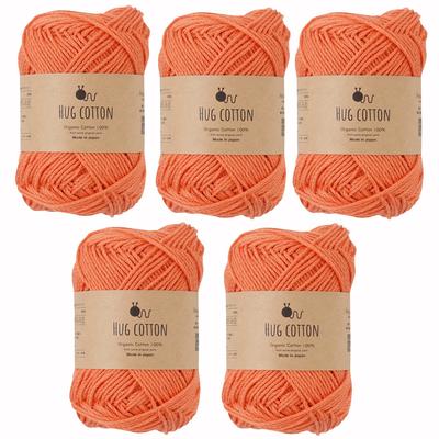 Hug Cotton Raw Wool Medium 30g Made In Pack of Orange Yarn, Weight, (approx. 84m), 100% Cotton, Japan, 5,