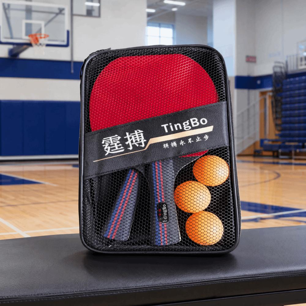 6PCS Black Red Table Tennis Paddle Set Dual Rackets Table Tennis Rackets Indoor Outdoor