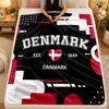 Flannel BlanketDenmark Football Warm Soft Throw Blanket for Indoor Sofa Bed Living Room Use