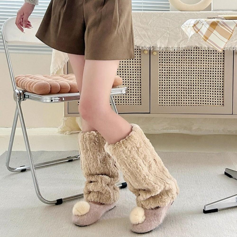 Japanese Style Lolita Boots Cover Plush Long Tube Sock Fashion Furry Leg Warmers Spicy Girls
