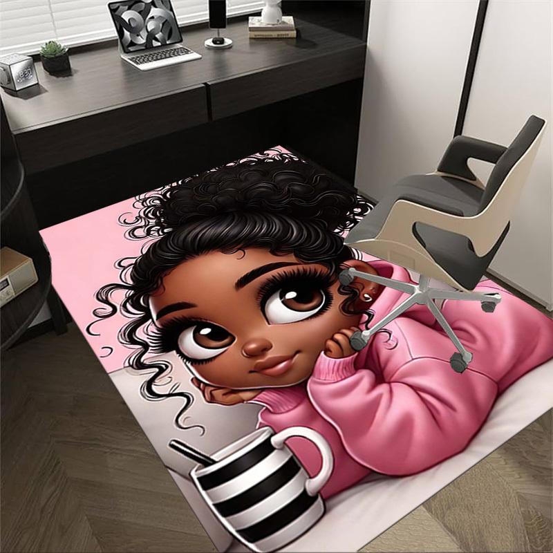 

1PC coffee pink Non-Slip Floor carpet, suitable for Office, bedroomand playrooms. It can also be used as a sofa footrest coverT112 60cm by 90cm