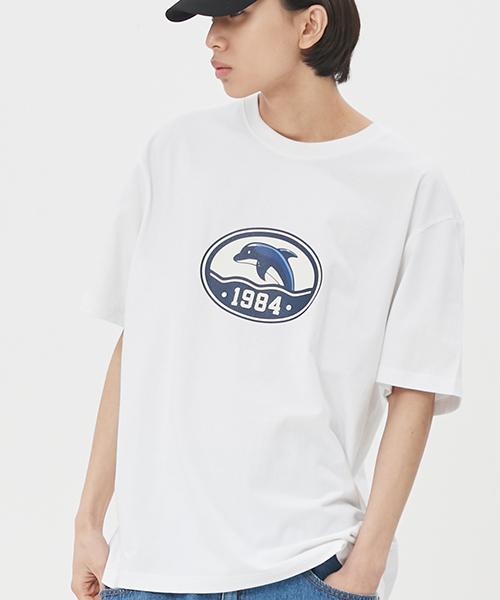 DOLPHIN WAVE APPAREL Dolphin Oval Graphic T-Shirt
