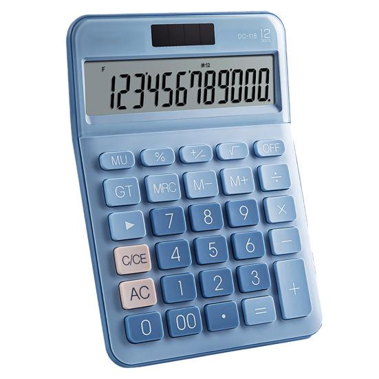 Mechanical Calculator 12 Digit Large LCD Display Big Buttons Easy To Press Compact Size Portable Colorful Calculator