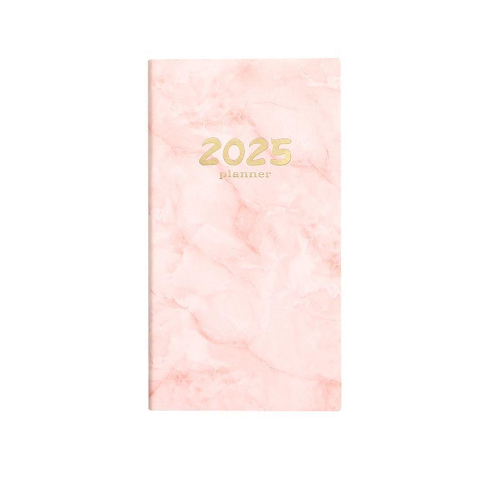 

Wear-resistant 2025 Daily Planner Soft Cover Personal Journal Portable Agenda Notepad Great Gift розовый