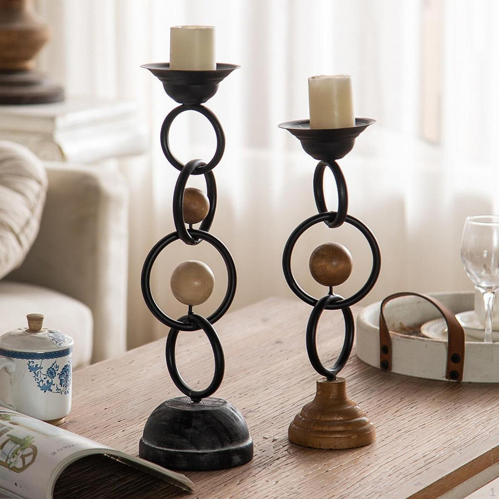 

Елегантний підсвічник, вишукана робота, домашня декоративна настільна прикраса для їдальні 11cmx36cm