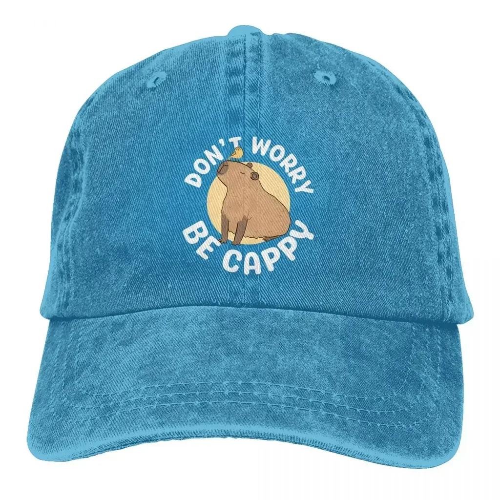 Capybara Multicolor Hat Peaked Women's Cap Don't Worry Be Cappy Personalized Visor Protection Hats