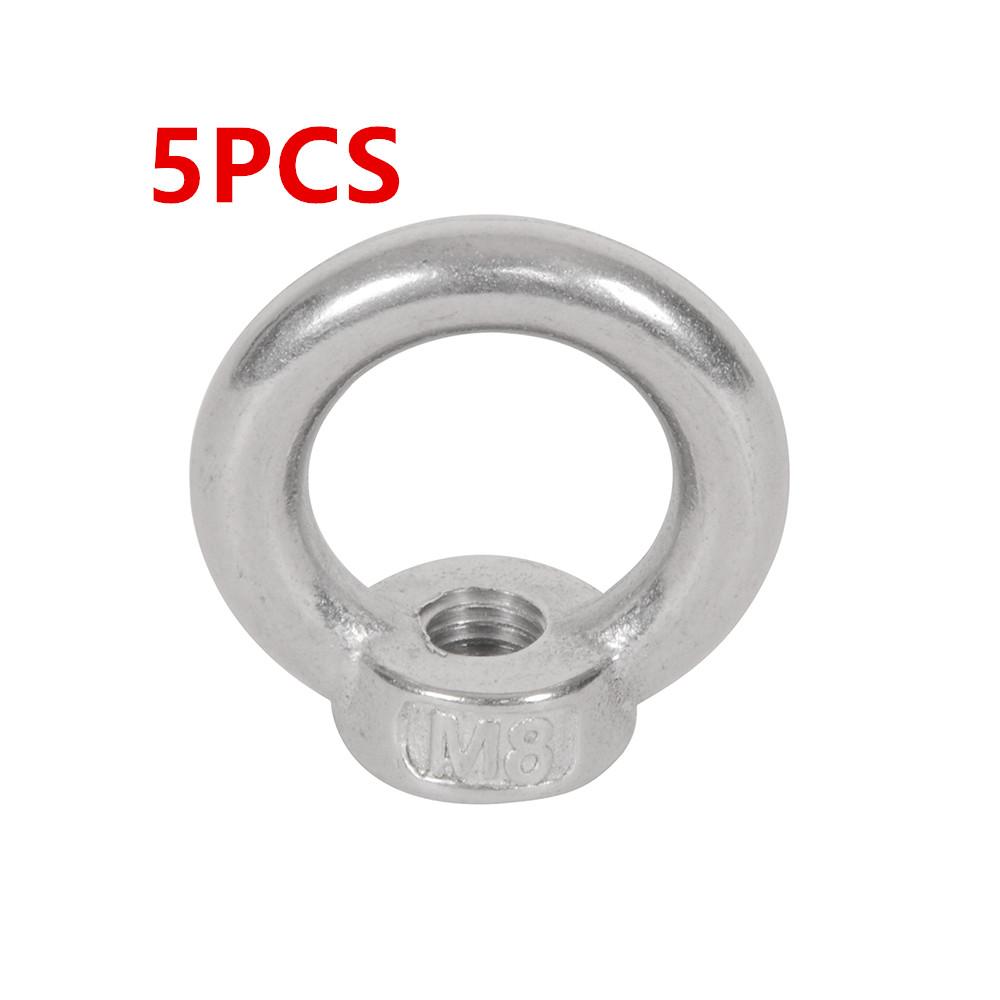 5PCS Tie-Down Screw Hook 8MM Ring Nut Airline Rail Track Rope Kit Anchor Point Accessories For Truck RV ATV Van Tie Down Straps 5PCS