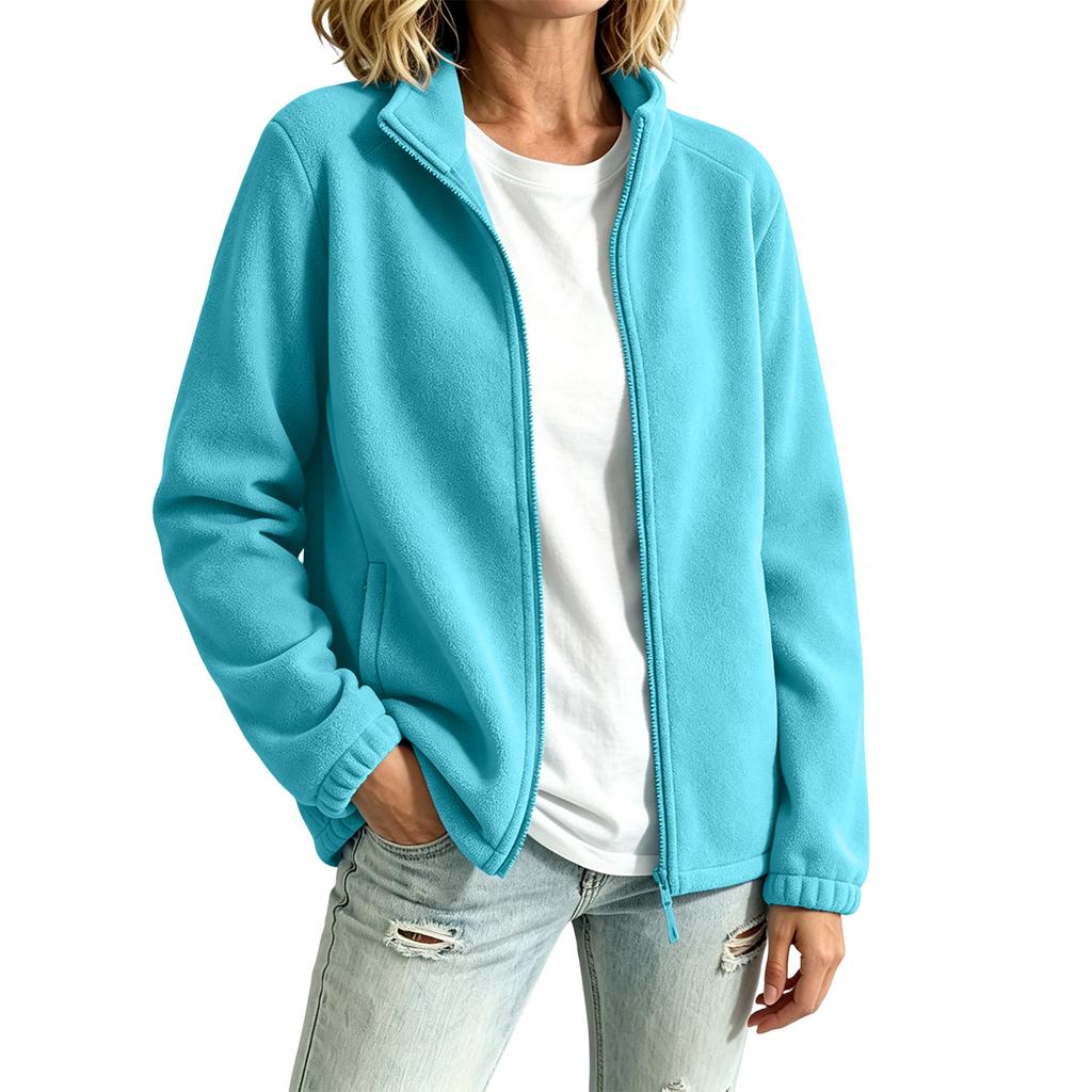 Women's Long Sleeve Jacket with Pockets and Zipper