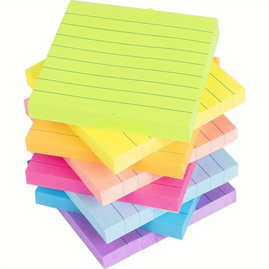 360 Sheets Colorful Note Paper 3x3Inch Wide Lined Note Pad Adhesive Note Paper Pocket Notepads for Writing Noting