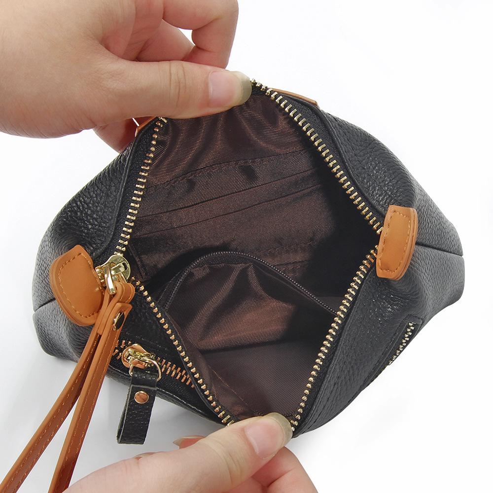 Women's Long Genuine Leather Wallet - Large Capacity, Lightweight, Fashionable Color Block Clutch with Zipper