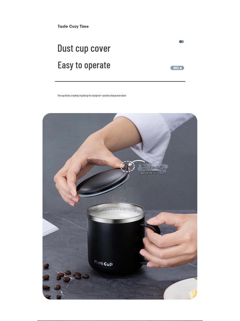 Isolierte Edelstahl-Tasse mit Deckel - Langlebig, Büro- & Kinderbecher, Ideales Geschenk für Teeliebhaber