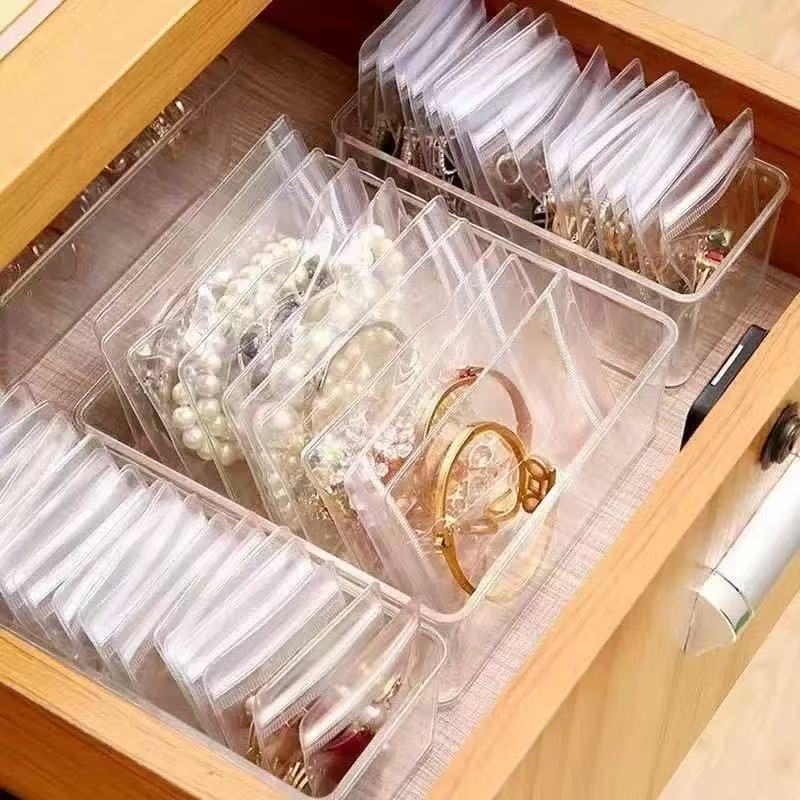 Jewelry Organizer Box - Transparent Anti-Oxidation Storage for Necklaces, Rings, Earrings, and Nails