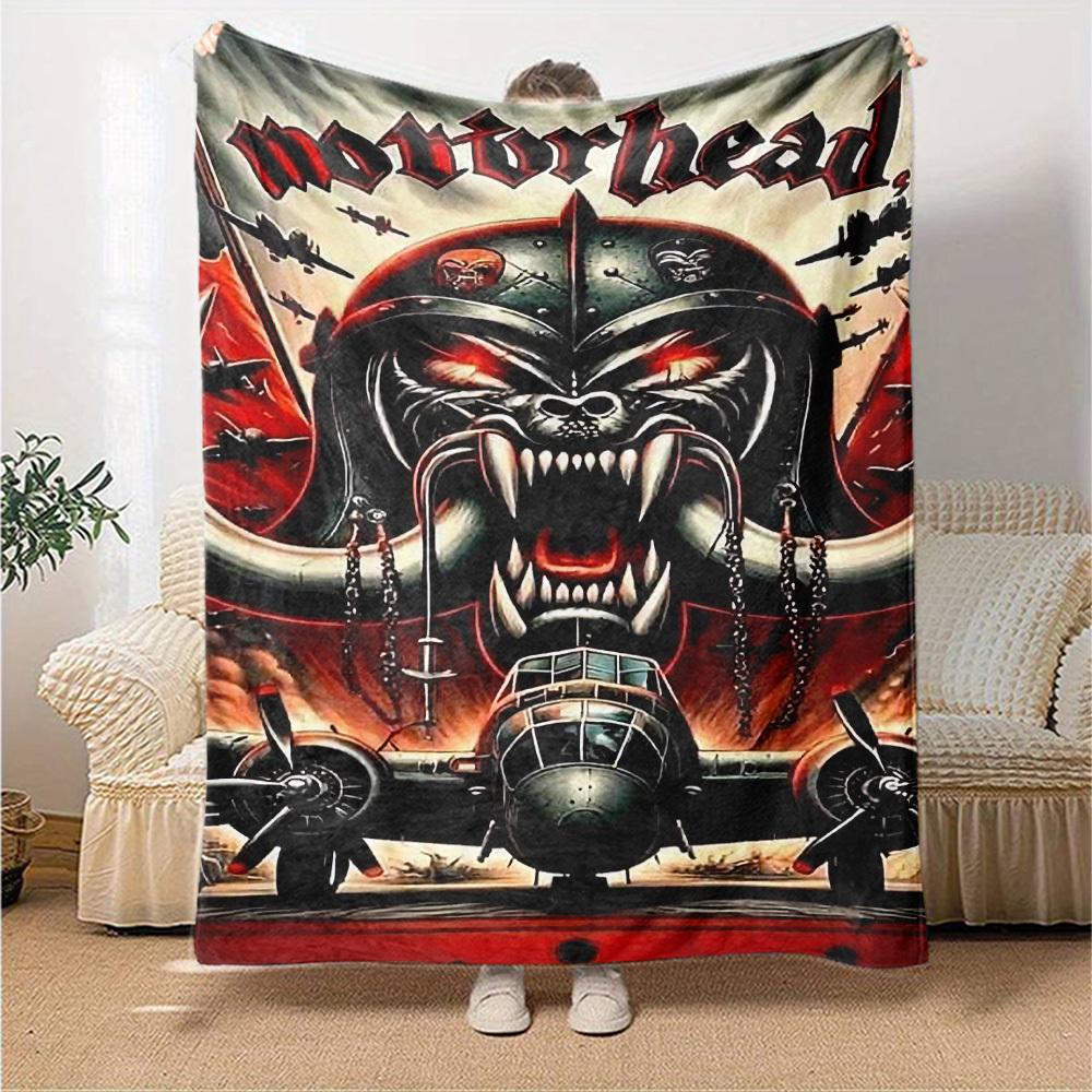 1pc Motorhead Themed Printed Soft and Comfortable Home Blanket, Small Throw Blanket, Nap Blanket, Suitable as a Gift l032