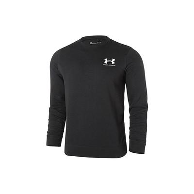 Solid Logo Print Crewneck Pullover Sweatshirt Men Sweatshirt Black 1370404-001