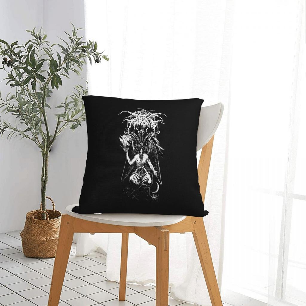 Darkthrone Logo Norwegian Black Metal Band  Square Pillowcase Pillow Cover Cushion Throw Pillow for Home Bedroom Car