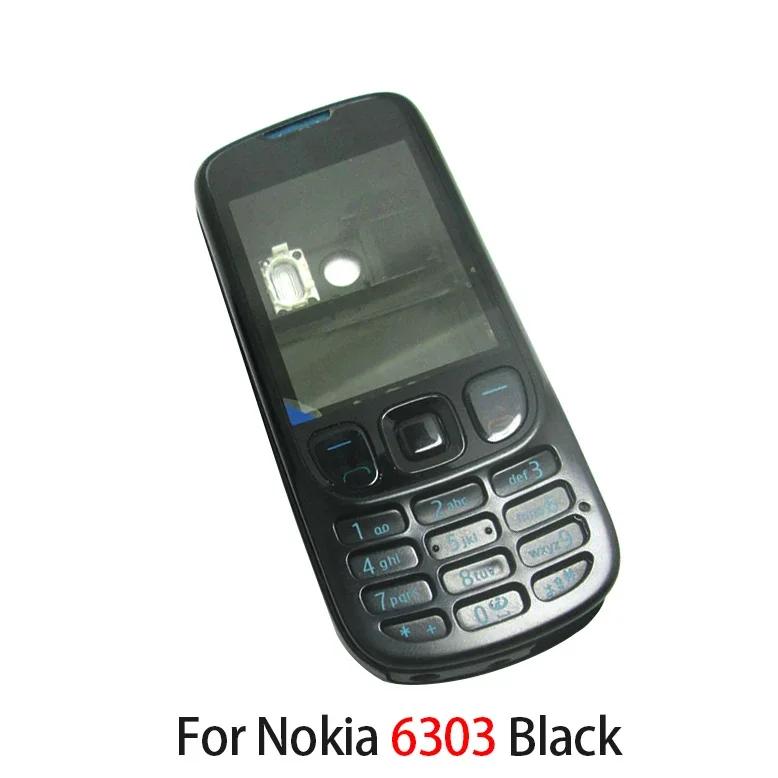 Kompletná predná klávesnica Pre Nokia 6300 C3 C3-00 C5 C5-00 6303 zadný kryt batérie puzdro 6303 Black