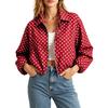 Women's Fashionable Short Loose Fit Puff Jacket with Zipper and Long Sleeves for Everyday Wear