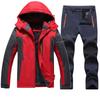 Men's Winter Snow Mountaineering Suit Outdoor Hiking Work Suit Large Warm Jacket + Warm Pants 2 Piece Set