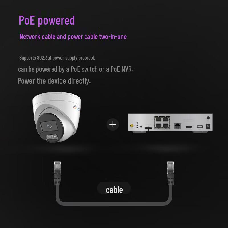 

HIKVISION 6MP PoE Full-Color Dome Camera CN plug (adapter included)