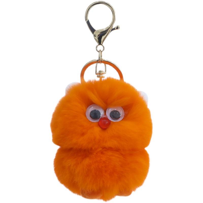 Internet celebrity ugly cute Rex rabbit hair little monster car hairball keychain pendant cute plush doll book bag pendant