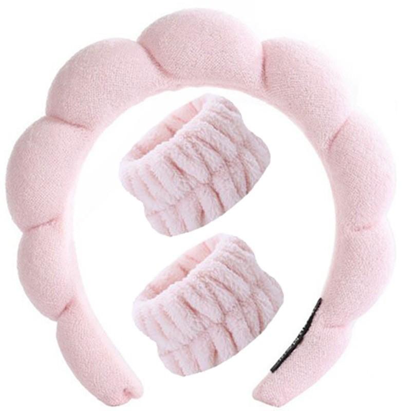 

3 шт. Модные микрофибровые моющие напульсники Скранчи Пушистая повязка на голову Спа Повязка с пузырьками для умывания Макияжа Душа Ухода за кожей Size fits all