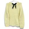 Red Valentino XR3KC12G Yellow Mohair Cable Knit Tops S yellowUsed