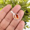 Yellow Citrine Gemstone 925 Sterling Silver Jewelry Fashionable Zircon Pendant CZP-7-15