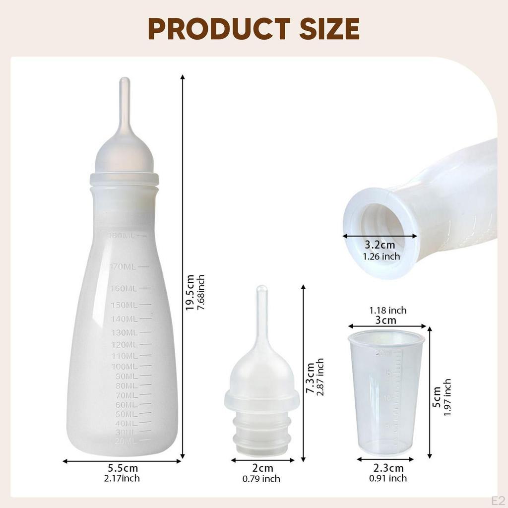 Pet Cat Dog Milk Bottle Puppy Kitten Nursing Newborn Supplies with Nipple Lid Feeding for