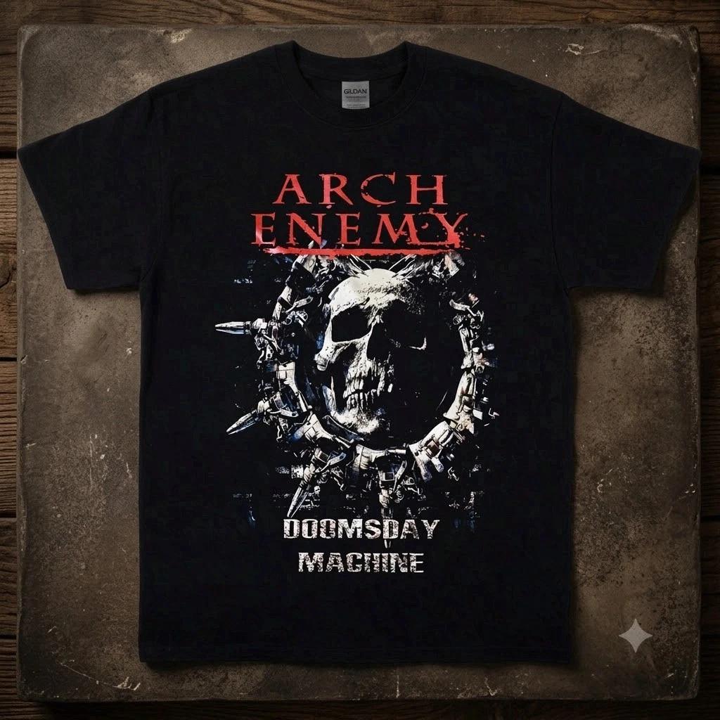 ГОРЯЧИЙ!!! Arch Enemy Футболка Черная Хлопковая Тяжелый Хлопок Металлическая Музыкальная Футболка Бесплатная Доставка XXXXL
