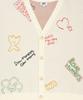 Wacky Willy V-Neck Pattern Cardigan Cream