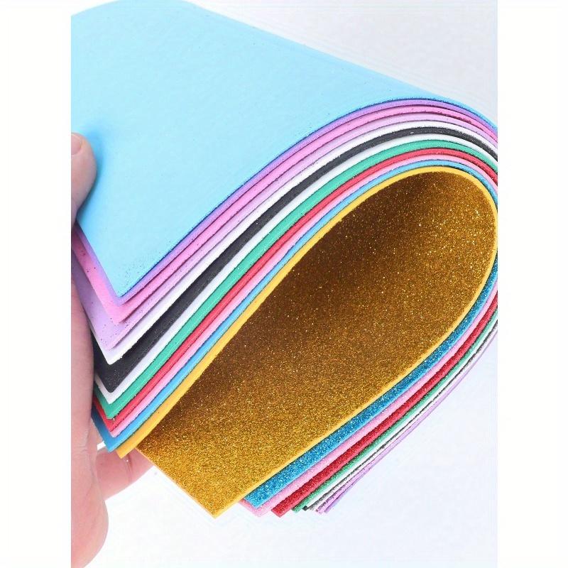 10 szt./opak. Wielokolorowy metaliczny papier gąbkowy z brokatem, Grube arkusze pianki brokatowej bez podkładu samoprzylepnego, Do DIY, Rzemiosła, Tłoczenia, Składania papieru artystycznego
