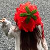 Strawberry Crochet Hat For Women , Knitted Winter Sweet Cute Warm Hat Christmas Cosplay