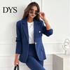 Casual Women Suit Coat Lapel Long Sleeve Flap Pockets Solid Color Cardigan Jacket Single Button Office Lady Outwear Simple Style