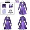 Wednesday Addams Family Cosplay Costume With Polyester Fabric For Halloween And Role Play