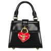 Heart Button Trapezoidal Design Calfskin Shoulder Crossbody Tote Bag Women Handbags Black AEF2312A754280170555