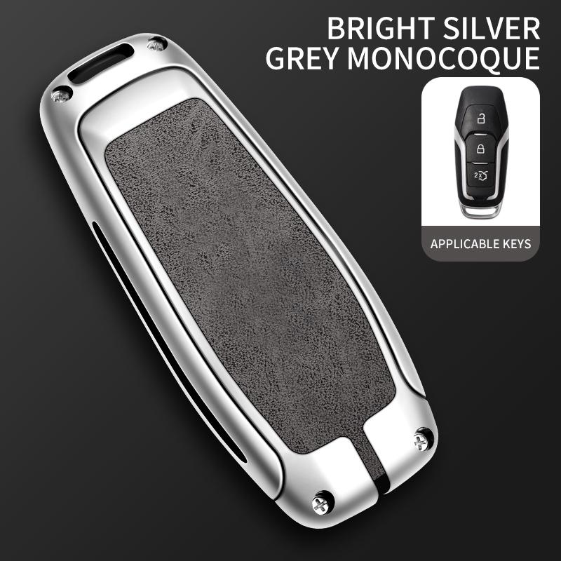Leather Car Metal Key Case Cover For Ford Focus 3 4 St Mondeo 5 Mk5 Mustang F-150 Explorer Edge Fiesta Kuga Mk3 4 Key Chain