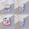 Adorable Cartoon Dog Rabbit Cow Brooches For Backpack And Handbag Decoration