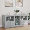 Sideboard with LED Lights Concrete Grey 162 x 37 x 67 cm