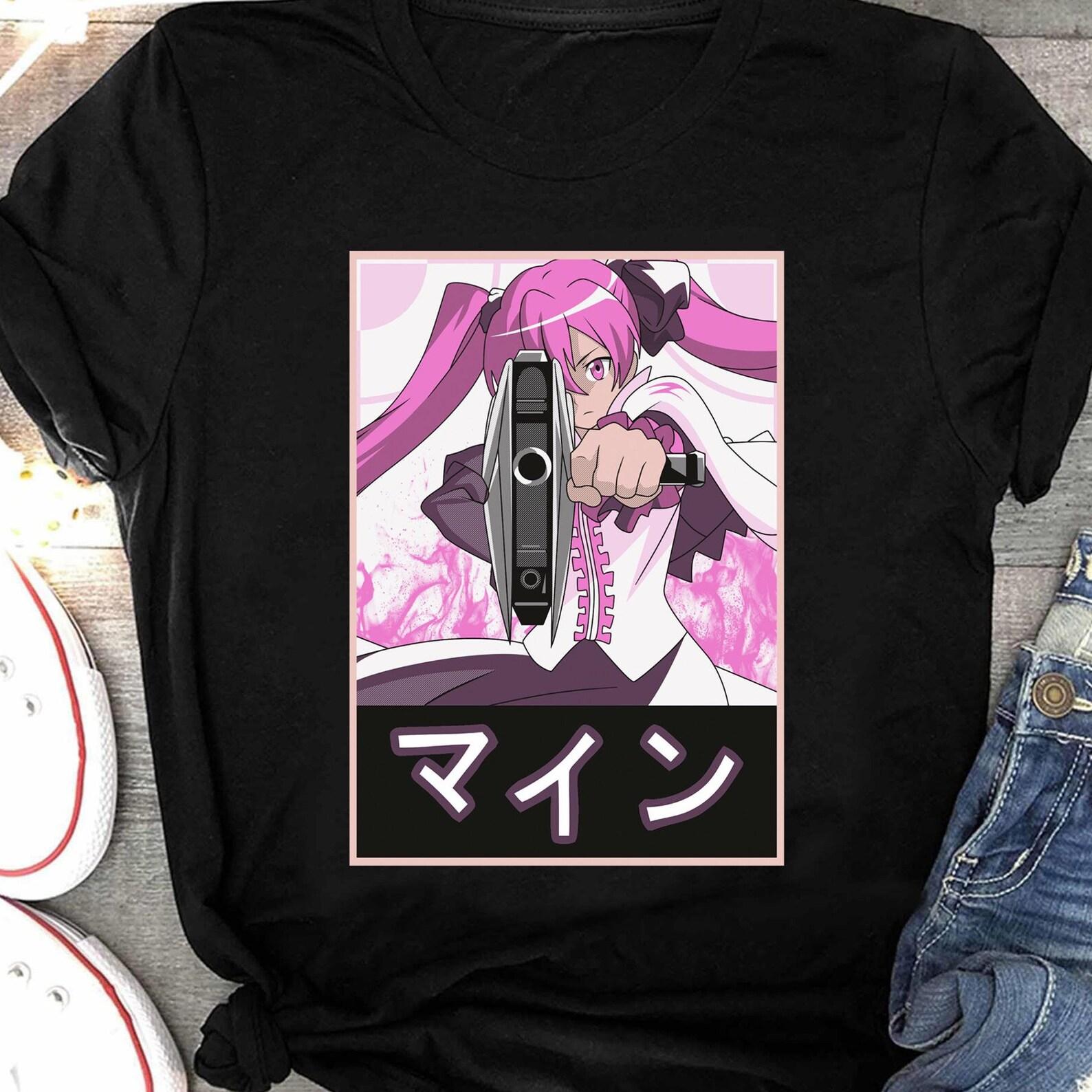 Mine Akame Ga Kill Anime Shirt, Main Akame Manga Shirt, Night Raid, Esdeath, Tatsumi, Najenda, Pink Hair Anime Japanese Girl Tee S