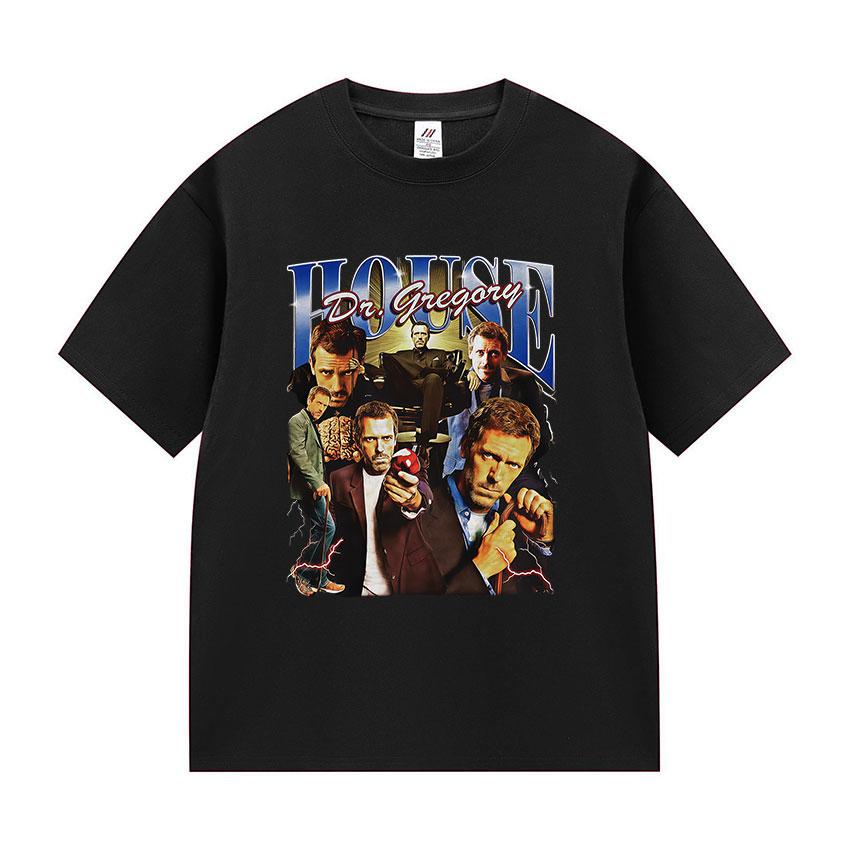 Limited Dr Gregory House MD Graphic T Shirt Unisexs Classic Gothic Short Sleeve Tshirts Vintage Fashion Cotton Tshirt Streetwear