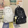 Schulranzen1011 neuer Schulranzen weiblich Mittelschule Oberschule Schüler Rucksack mit großem Fassungsvermögen Sternenprint weibliche Studentin Computertasche
