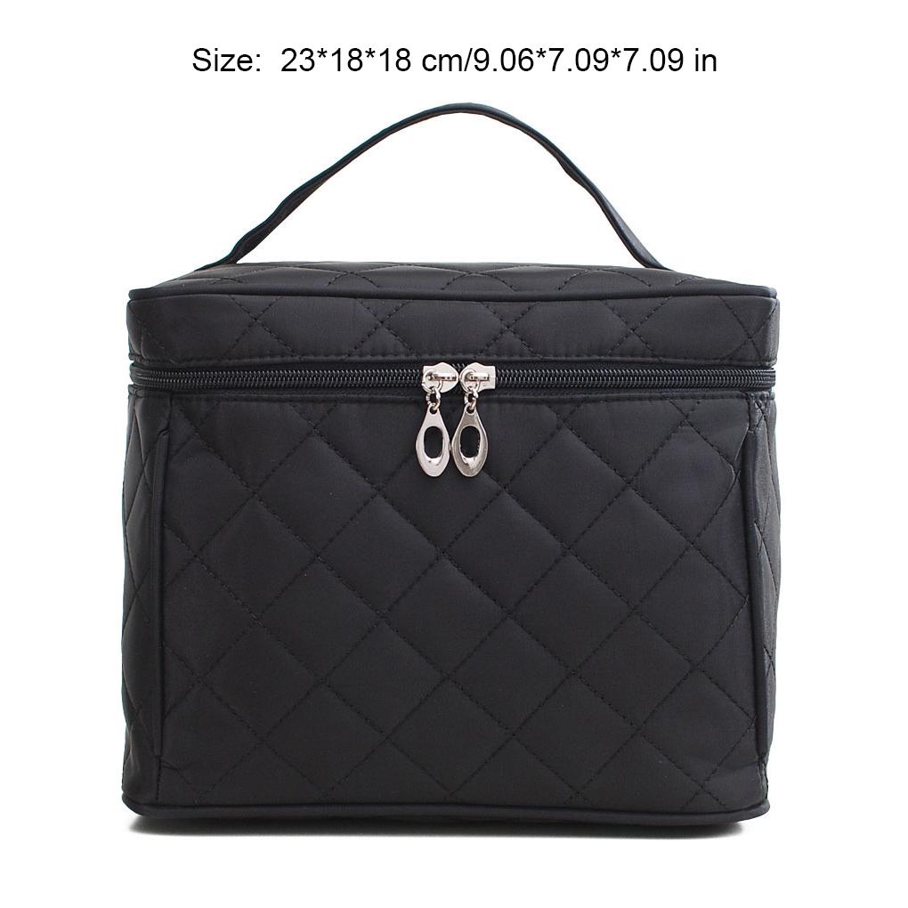 Makeup Bag Handle Dustproof Mirror Cosmetic Bags Square Soft Foldable Lightweight Toiletry Case Traveling Foundation