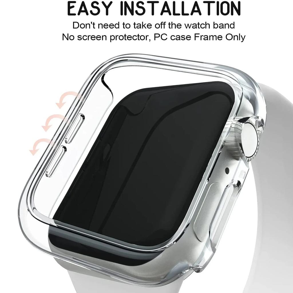 Apple Watch Kılıfı Kapağı 45mm 41mm 44mm 40mm 42mm 38mm 46 49 mm Aksesuarlar PC Koruyucu tampon iWatch Series 8 7 SE 6 5 4 3 9