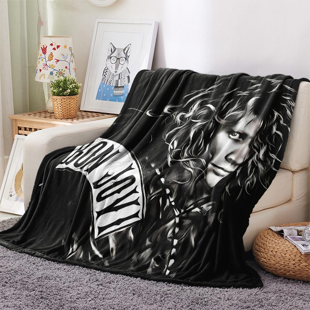 1pz Coperta in Flanella con Stampa di John Francis Bongiovi Jr, Alta Qualità per Tutte le Stagioni, Arredamento per la Casa, Calore e Comfort, Perfetta per Regali di Natale