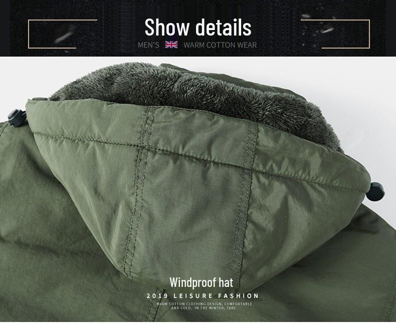 Retro Style Men's Windproof Cotton Jacket - Washed, Fleece Lined, Thickened (2025).