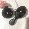 Pink & Black Y2K Bow Airbag Massage Comb – Cute, Portable DIY Hairbrush
