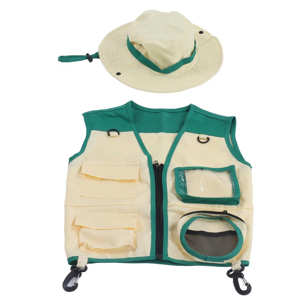 Kaufe Kinder Outdoor Abenteuerweste Hut Set Kind Waschbares Erkundungskostüm für Cosplay Camping zum Preis ab 18