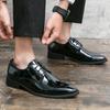 Herren Casual Übergröße 38-48 Farbverlauf Mode Persönlichkeit Spitz Lack Business Kleid Schnürleder Schuhe