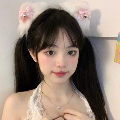 Serre-tête Oreilles de Chat en Peluche Accessoires Cheveux Femme Chat Lapin Renard Clochette Épingle à Cheveux Accessoires Tête Noël Halloween